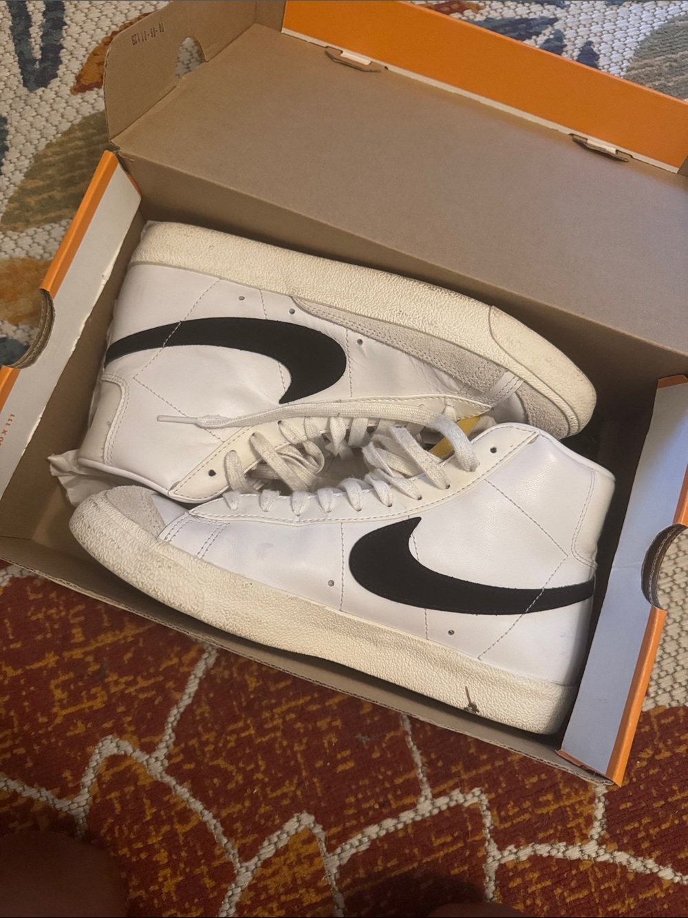 Nike White & Black High-Top Swoosh Sneakers
